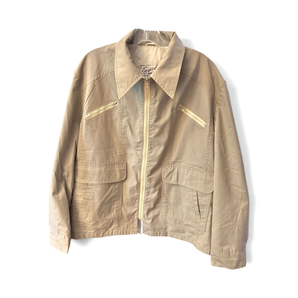 Vintage English Squire Jacket 44 Tan Safari Ranch Utility D Ring 70s Style